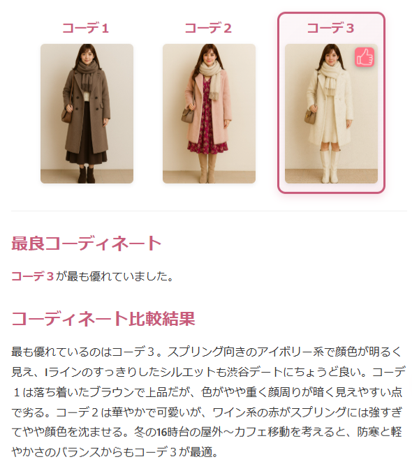 コーディネート比較