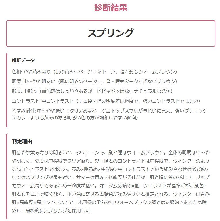 パーソナルカラー診断